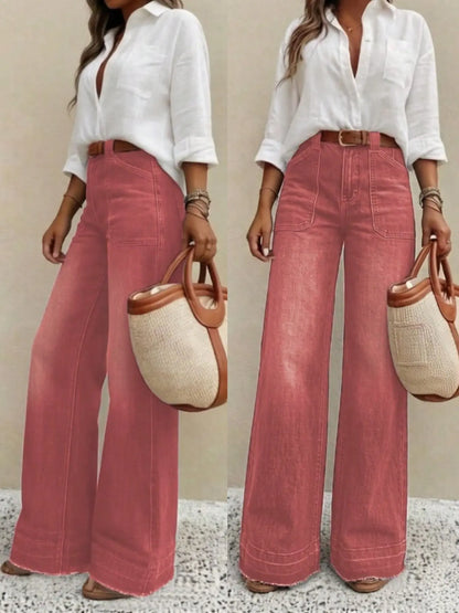 🔥 BESTSELLER | 8PCS $24.95 | Women's High-Waist Wide-Leg Jeans