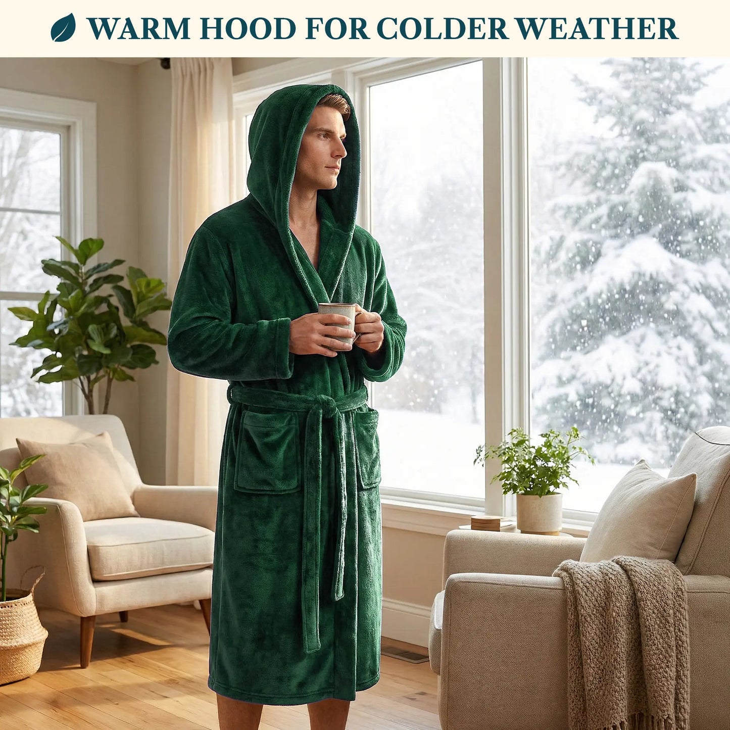 🔥 BESTSELLER | 4PCS $24.63 | Men’s Hooded Plush Robes