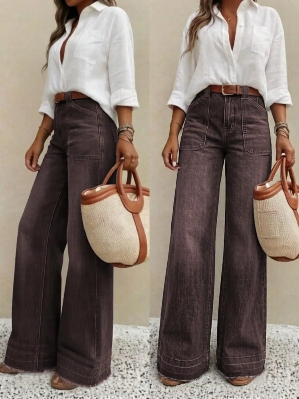 🔥 BESTSELLER | 8PCS $24.95 | Women's High-Waist Wide-Leg Jeans