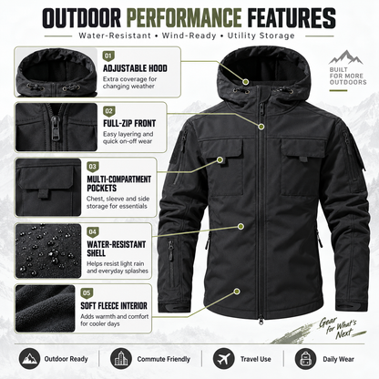 Men's tactical jacket hiking scene