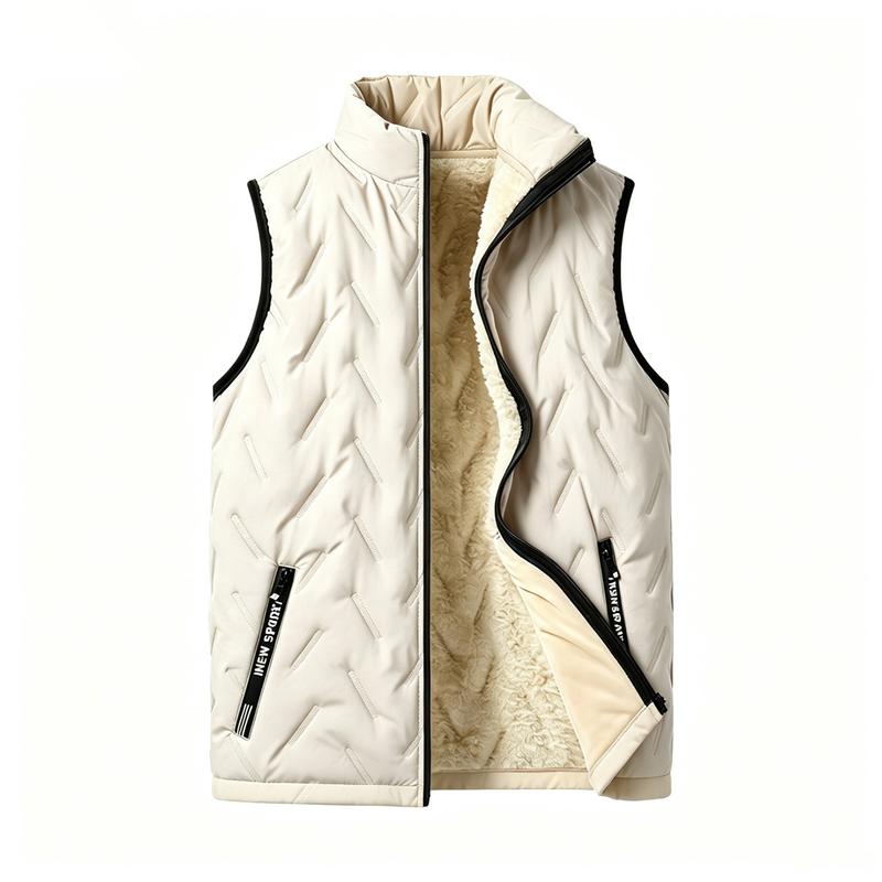 Beige fleece-lined vest